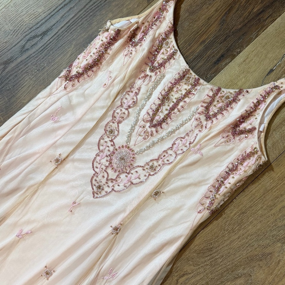 Vintage Y2K Beaded Dress Vintage Beaded Dress Fairy Mesh 20’s Flapper Dress Prom - Picture 4 of 13